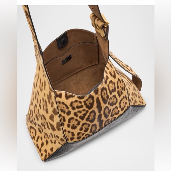 New Jimmy Choo Diamond Leopard Calf Hair Hobo Bag - Picture 5 of 6
